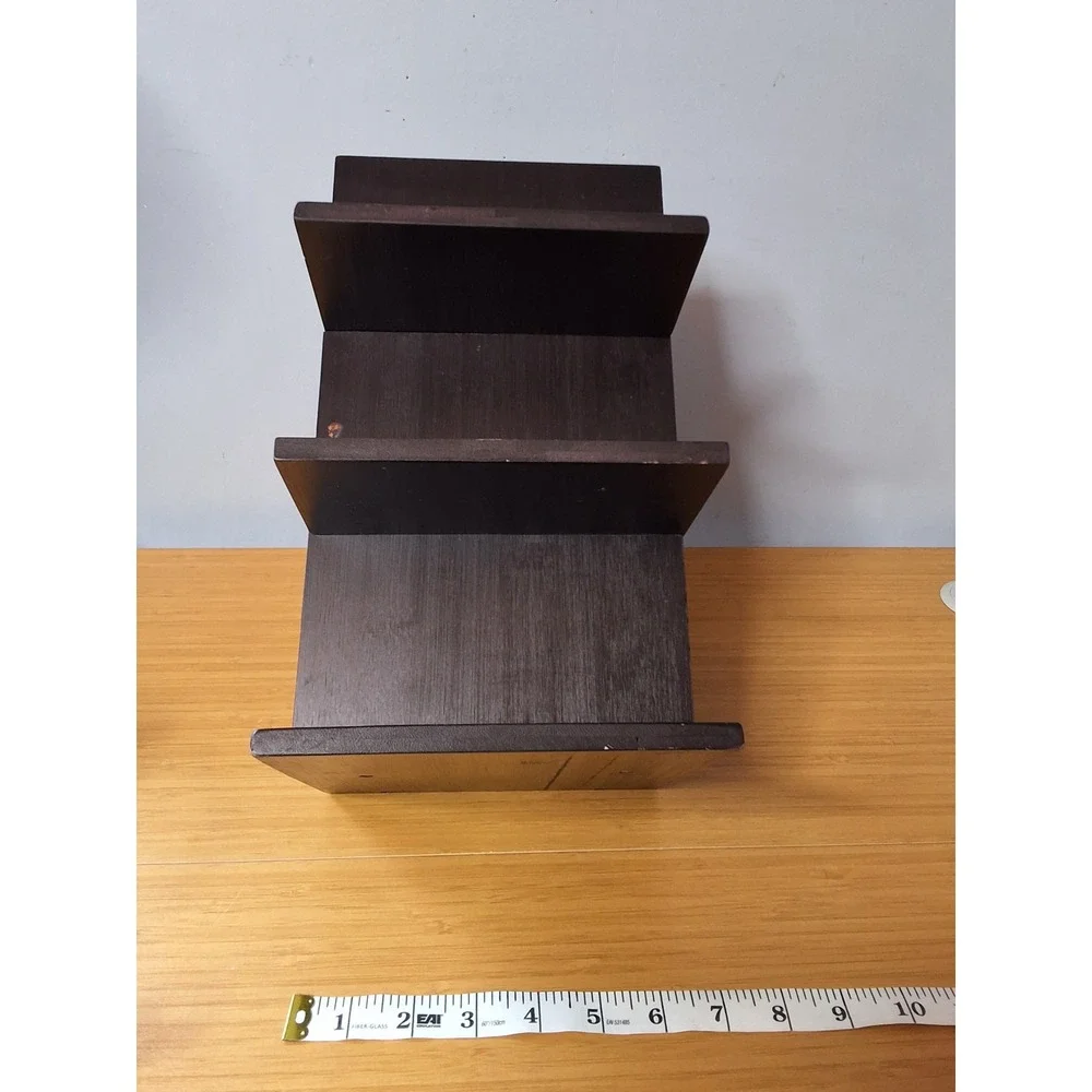Dark Espresso Wood Wine Rack 8 Countertop Bottle Holder